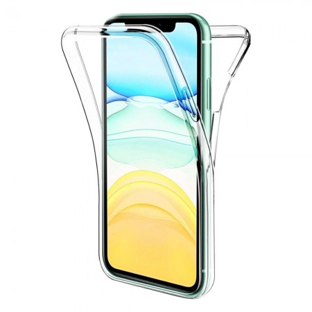 Husa 360 compatibila cu Samsung Galaxy A23, Full Body, Fata TPU si Spate PC, HTPMAG, Transparent