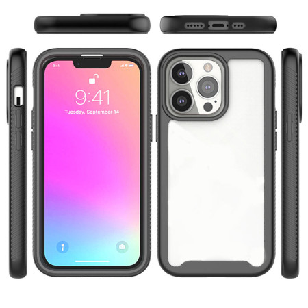 Husa Defense 360  Pro compatibila cu Apple iPhone 13 Pro (spatele, lateralele si folie), Black