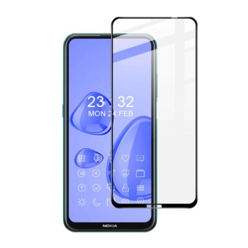 Folie sticla securizata compatibila cu Nokia X10, Pro CFP1, Full Glue, Lipire Completa, 9H, CaseFriendly HTPMAG, Neagra