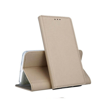 Husa tip carte piele inchidere magnetica, Huawei Y5P , Auriu