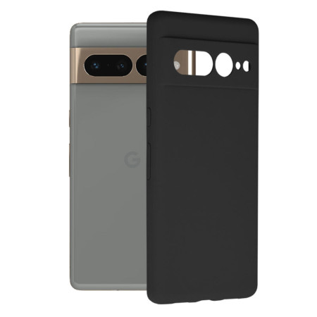 Husa Soft Edge compatibila cu Google Pixel 7 Pro, Antiamprenta, Interior Microfibra, Camera Extra Pro, Negru