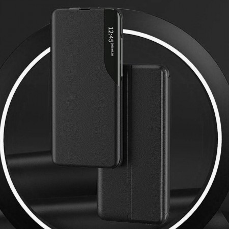 Husa Smart View compatibila cu Xiaomi Poco M3, Cu Suport, Black
