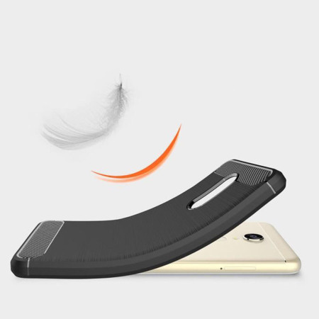 Husa de telefon Carbon Premium Protect, Xiaomi Redmi 5, 6 nivele de protectie, Finisaj metalic, Slim, Black
