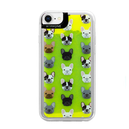 Husa Neon Htphone compatibila cu Apple iPhone 7/8, Glow In The Dark, Dog