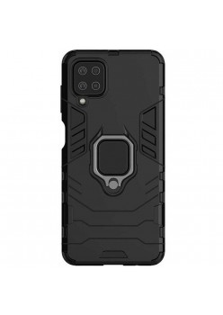 Carcasa Antisoc Ring Armor KickStand pentru Samsung Galaxy A12, Negru