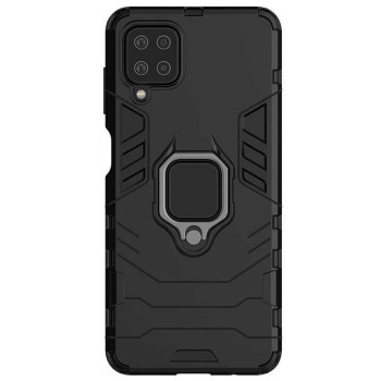Carcasa Antisoc Ring Armor KickStand pentru Samsung Galaxy A12, Negru