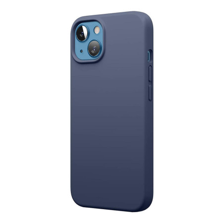 Husa protectie compatibila cu Apple Iphone 14, Slim, HTPMAG, Camera SuperProtect, Interior din Microfibra, Albastru 32.422
