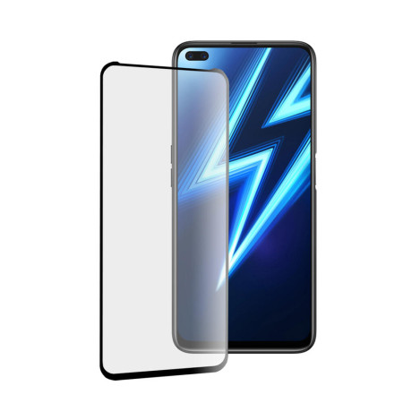 Folie sticla securizata compatibila cu Realme 6 Pro, IAO acopera tot ecranul, Full Glue cu lipire completa, 9H, 111D,HTPMAG, Neagra
