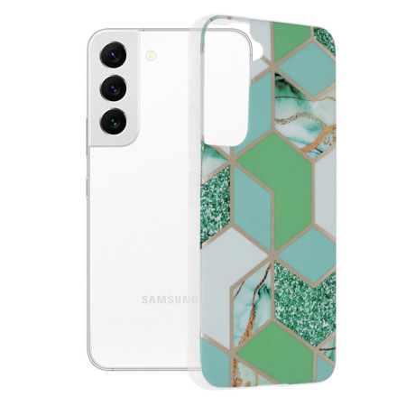 Husa compatibila cu Samsung Galaxy S22, Abstract Marble, Hex Fashion, Green