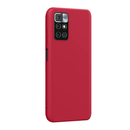 Husa protectie compatibila cu Xiaomi Redmi Note 11 4G / Xiaomi Redmi 10, Slim, HTPMAG, Camera SuperProtect, Interior din Microfibra, Rosu 32.422