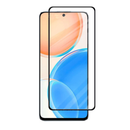Folie sticla securizata compatibila cu Huawei Honor X8, Case Friendly, Lipire Completa, 9H, BRO, Negru