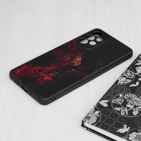 Husa Glaze Glass Top G compatibila cu Samsung Galaxy A73 5G, Slim Glow, HTPMAG, Red Nebula