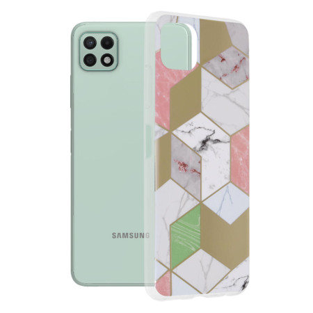 Husa compatibila cu Samsung Galaxy A22 5G, Abstract Marble, Hex Fashion, Mov