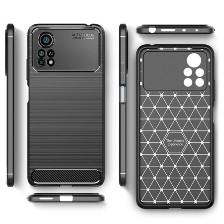 Husa compatibila cu Xiaomi Poco X4 Pro 5G TPU Carbon, Negru