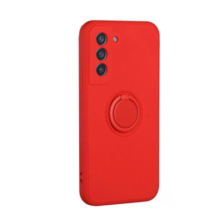 Husa Soft Liquid compatibila cu Samsung Galaxy S21 FE, interior cu piele Alcantara, 360° Inel Rotativ cu Magnet Auto, Rosu