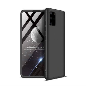 Husa 360° Full Protection pentru Samsung Galaxy A21S 2020, Negru  (fata, spate si folie de protectie din sticla)