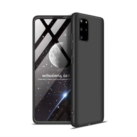 Husa 360° Full Protection pentru Samsung Galaxy A21S 2020, Negru  (fata, spate si folie de protectie din sticla)