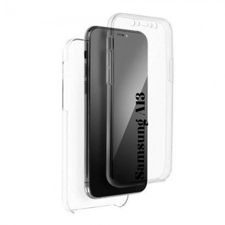 Husa 360 compatibila cu Samsung Galaxy A13 5G, Full Body, Fata TPU si Spate PC, HTPMag®, Transparent