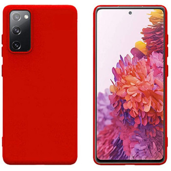 Husa din silicon ultra-slim MATA cu microfibra pe interior, compatibila cu Samsung Galaxy S20 FE / S20 FE 5G , Rosie