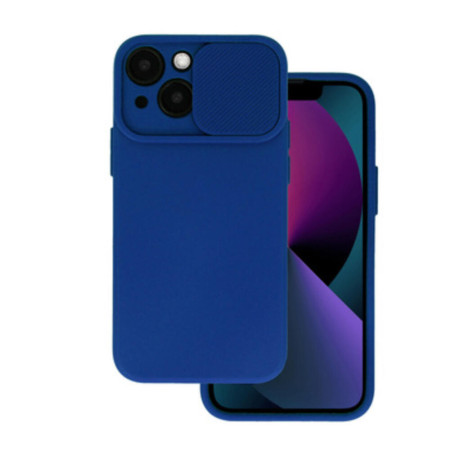 Husa protectie spate si camera foto compatibila cu Apple iPhone 14 Plus, Privacy CamShield, Interior Microfibra, Albastru