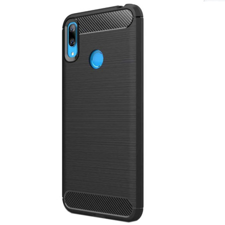 Husa Premium Carbon Armour Protection, Ultra Slim pentru Huawei Y7 2019, Black