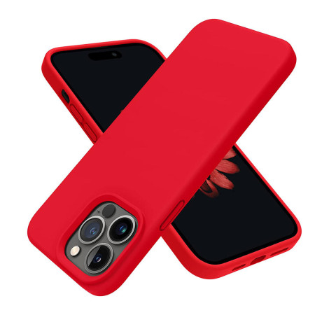 Husa compatibila cu Apple Iphone 14 Pro, Matte Efect, Camera Ultra Safe, HTPMAG, Rosu