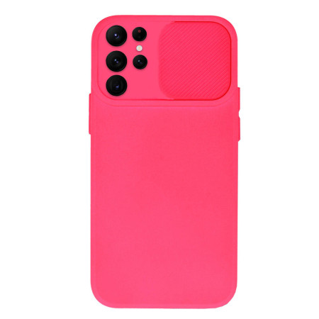 Husa protectie spate si camera foto compatibila cu Samsung Galaxy S22 Ultra, Privacy CamShield, Microfibra, Pink