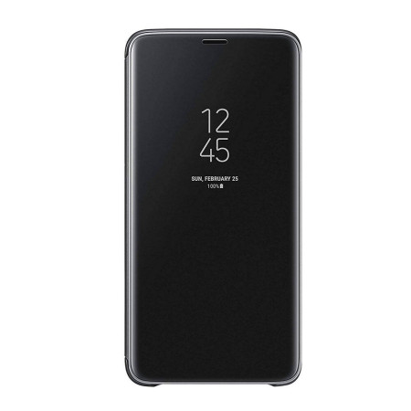 Husa Protectie Toc Flip Cover Clear View Mirror pentru Motorola Moto G9 Plus, Negru