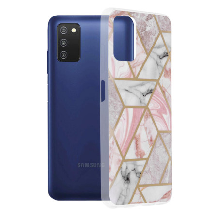 Husa compatibila cu Samsung Galaxy A03s, Abstract Marble, Hex Fashion, Pink
