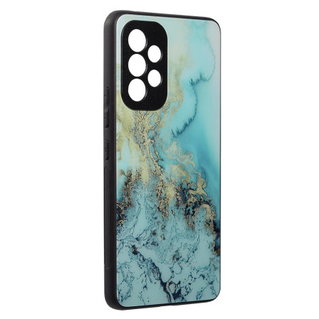 Husa Glaze Glass Care compatibila cu Samsung Galaxy A53 5G, Slim Glow, HTPMAG, Blue Ocean