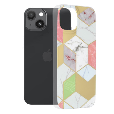 Husa compatibila cu Apple iPhone 14, Marble Floral, Multicolor