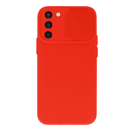 Husa protectie spate si camera foto compatibila cu Samsung Galaxy S22 Plus, Privacy CamShield, Microfibra, Rosu