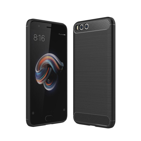 Husa de telefon Carbon Premium Protect, Xiaomi Mi 5X, 6 nivele de protectie, Finisaj metalic, Slim, Black