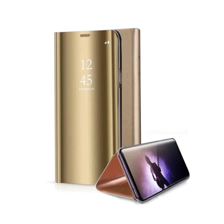 Husa Huawei Y6P Clear View , Mirror Effect, Auriu