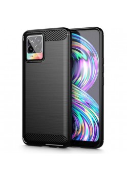 Carcasa TECH-PROTECT TPUCARBON compatibila cu Realme 8/8 Pro Black