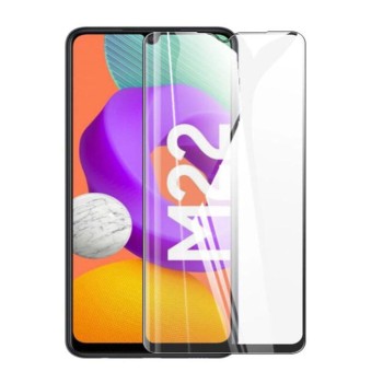 Folie sticla securizata compatibila cu Samsung Galaxy M22, Pro CFP1, Full Glue, Lipire Completa, 9H, CaseFriendly HTPMAG, Neagra