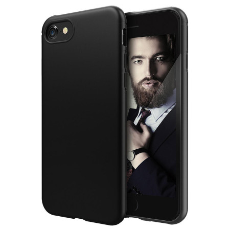 Husa iSilicon, Ultra Slim, Jelly pentru iPhone 8, Matte Black