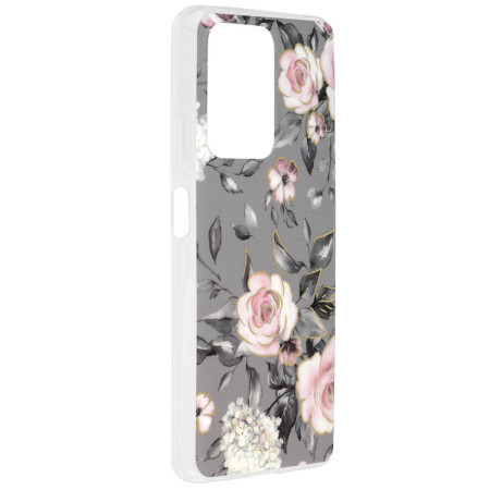 Husa Marble Flower pentru Xiaomi 11T / 11T Pro , Slim IOA, Grey