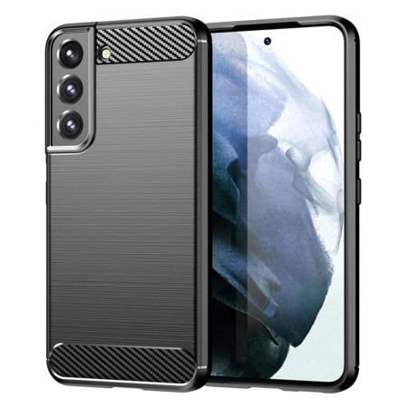 Husa Carbon Fiber compatibila cu Samsung Galaxy S22, Flexibila, HTPMAG Protect, Black