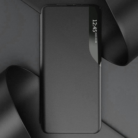 Husa Flip din Piele compatibila cu Samsung Galaxy S22,HTPMAG,E-Fold, Black