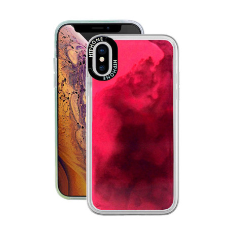 Husa Neon compatibila cu Htphone Apple iPhone X/XS, Red Glow In The Dark