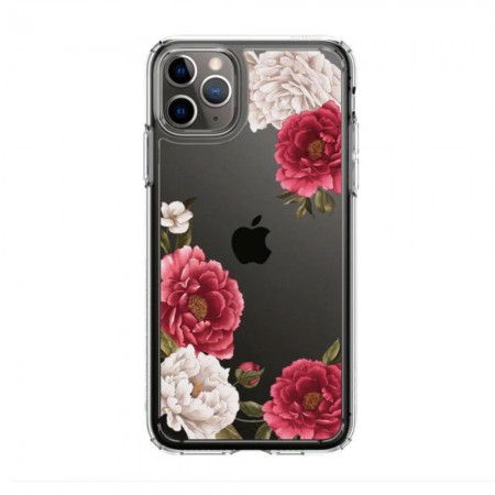 Carcasa compatibila cu Apple iPhone 11 Pro Floral, HTPMAG, Red