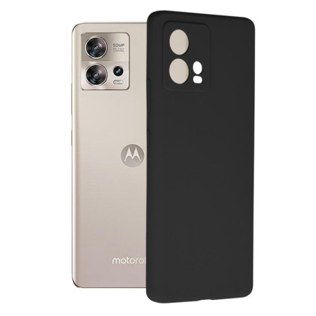 Husa Soft Edge compatibila cu Motorola Edge 30 Fusion, Antiamprenta, Interior Microfibra, Camera Extra Pro, Negru