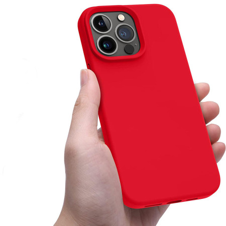 Husa compatibila cu Apple Iphone 14 Pro, Matte Efect, Camera Ultra Safe, HTPMAG, Rosu