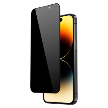 Folie Glass compatibila cu Apple iPhone 14 Pro Max, Keep Pro Privacy, Edge to Edge, Full Glue, Black