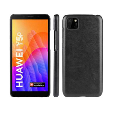 Husa Huawei Y5p Litchi Skin Leather, Black