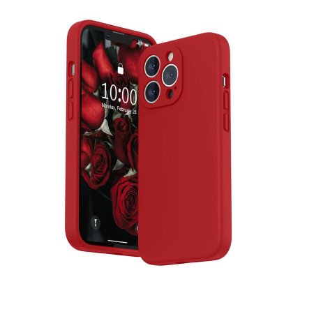 Husa telefon, Silicon, Compatibil cu iPhone 13 Pro, Rosu