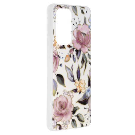 Husa Marble Flower pentru Samsung Galaxy A53 5G , Slim IOA, White