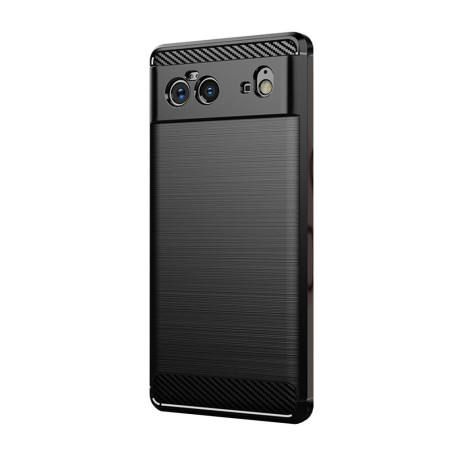 Husa Carbon Fiber compatibila cu Google Pixel 6, Flexibila, HTPMAG Protect, Black