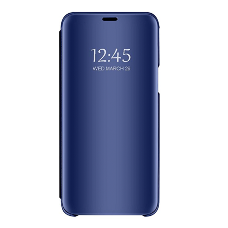 Husa Kickstand Mirror, Functie Stand, Capac translucid, Design elegant, Huawei P30, Blue
